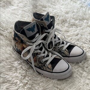 Converse Wonder Woman Graphic High-Top Sneakers - White/Black/Blue